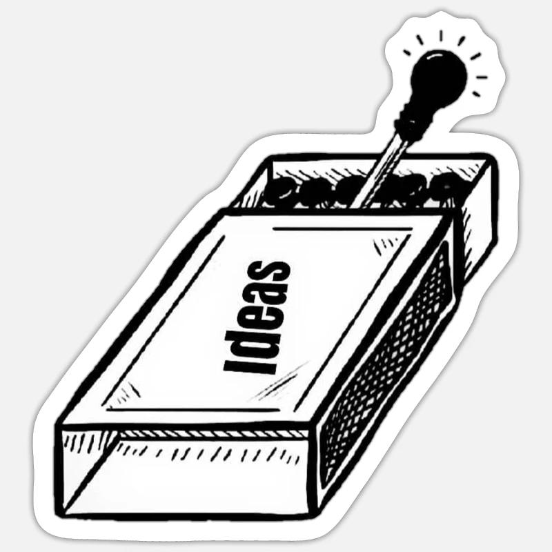 Think Outside Box Keep Your Mind Active & Creative - Sticker size S (10 x 10 cm) - white matte