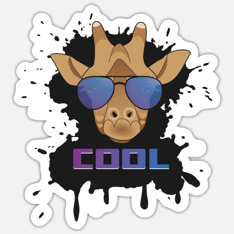 Giraffe cool - Sticker size S (10 x 10 cm) - white matte