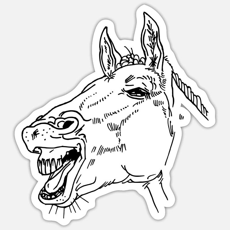 Lachendes Pferd Sticker Größe S (10 x 10 cm)