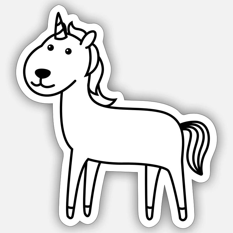 Einhorn Comic Tier - Sticker Größe S (10 x 10 cm) - Mattweiß