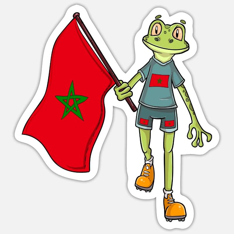 Morocco Fan Frog - Sticker size S (10 x 10 cm) - white matte