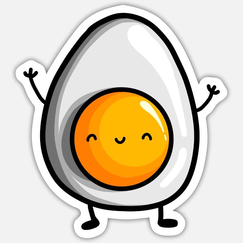 cute egg design - Sticker size S (10 x 10 cm) - white matte