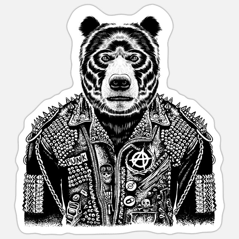 Felsenbär - Sticker Größe S (10 x 10 cm) - Mattweiß