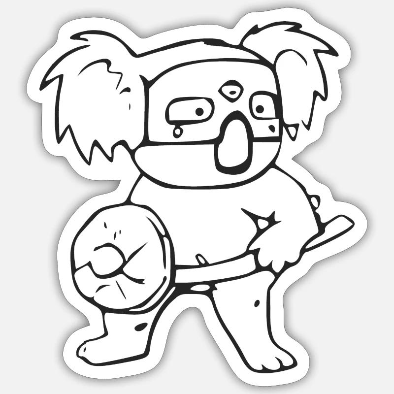 Ledo le koala - Sticker taille S (10 x 10 cm) - blanc mat