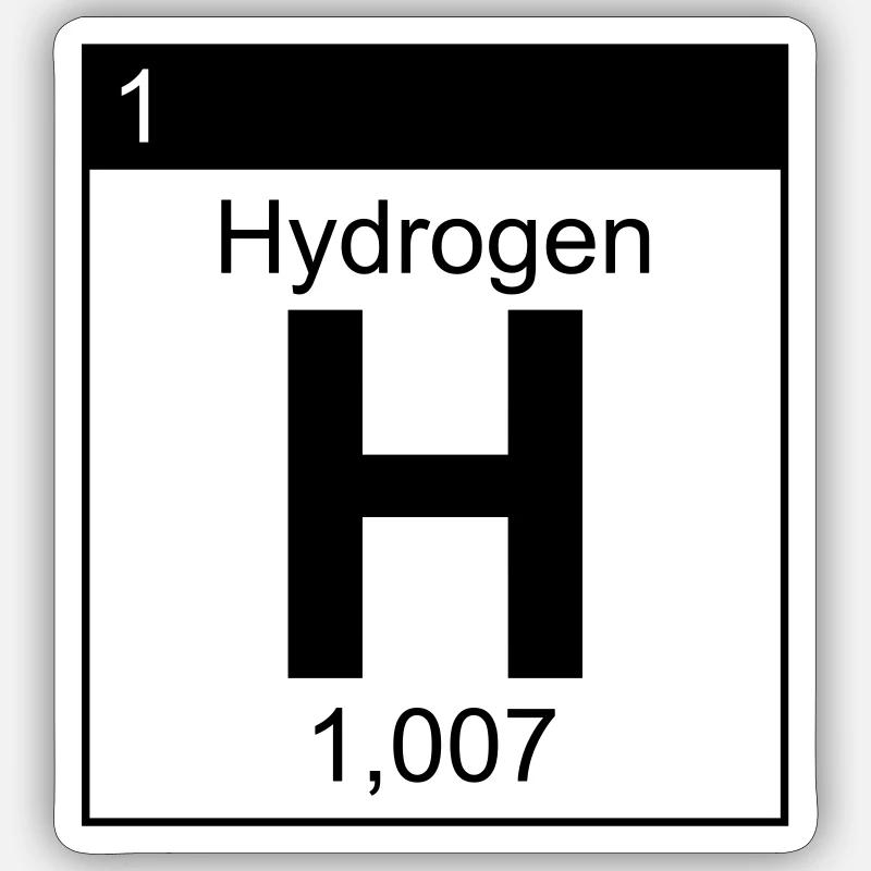 Hydrogen H 1 periodic table Hydrogen elements Sticker size S (10 x 10 cm)