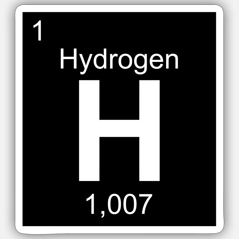Wasserstoff Atom Periodensystem Hydrogen Element - Sticker Größe S (10 x 10 cm) - Mattweiß