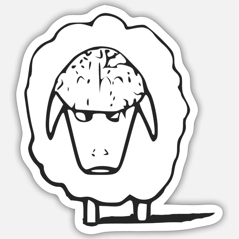 Hako the grumpy sheep - Sticker size S (10 x 10 cm) - white matte