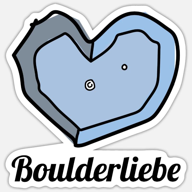 boulderliebe blau text - Sticker Größe S (10 x 10 cm) - Mattweiß
