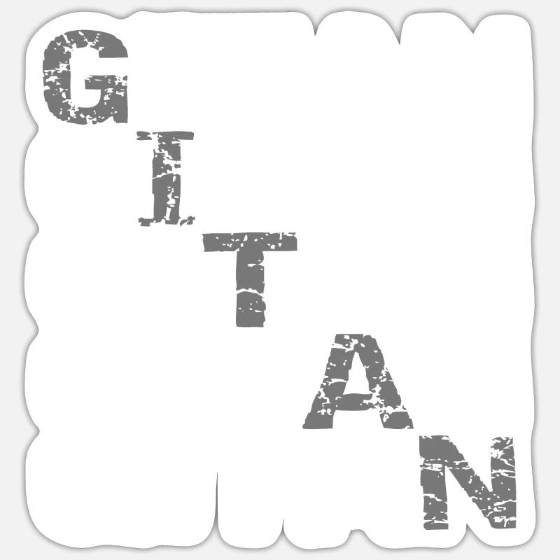 Gitan blanc et gris - Sticker taille S (10 x 10 cm) - blanc mat