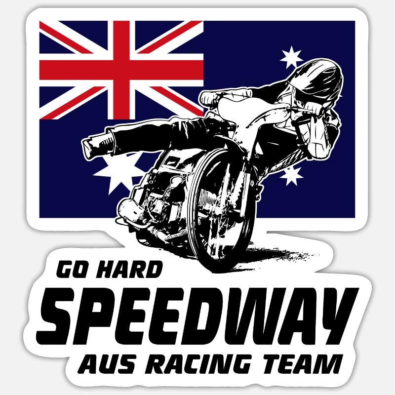 Speedway - Motorcycle Speedway - Sticker taille S (10 x 10 cm) - blanc mat