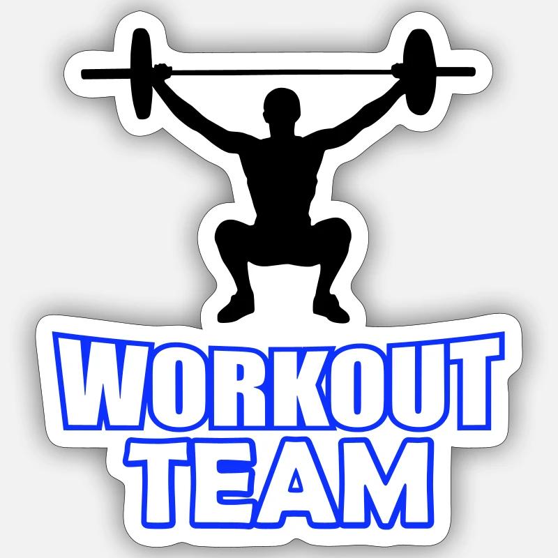 workout team - Sticker Größe S (10 x 10 cm) - Mattweiß