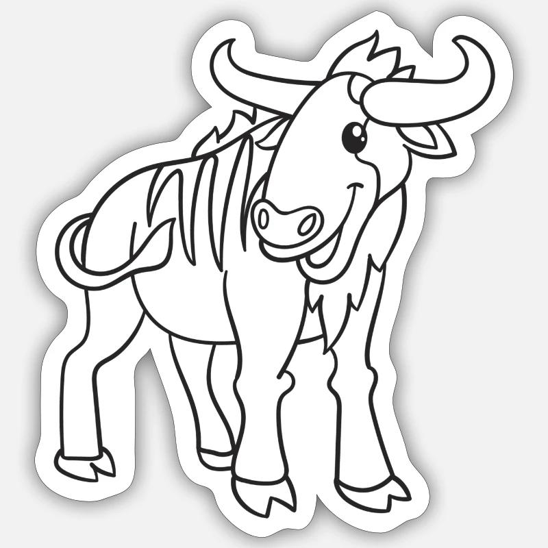 Wildebeest, wildebeest, gift, gift idea Sticker size S (10 x 10 cm)
