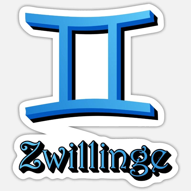 Sternzeichen Zwillinge - Sticker Größe S (10 x 10 cm) - Mattweiß