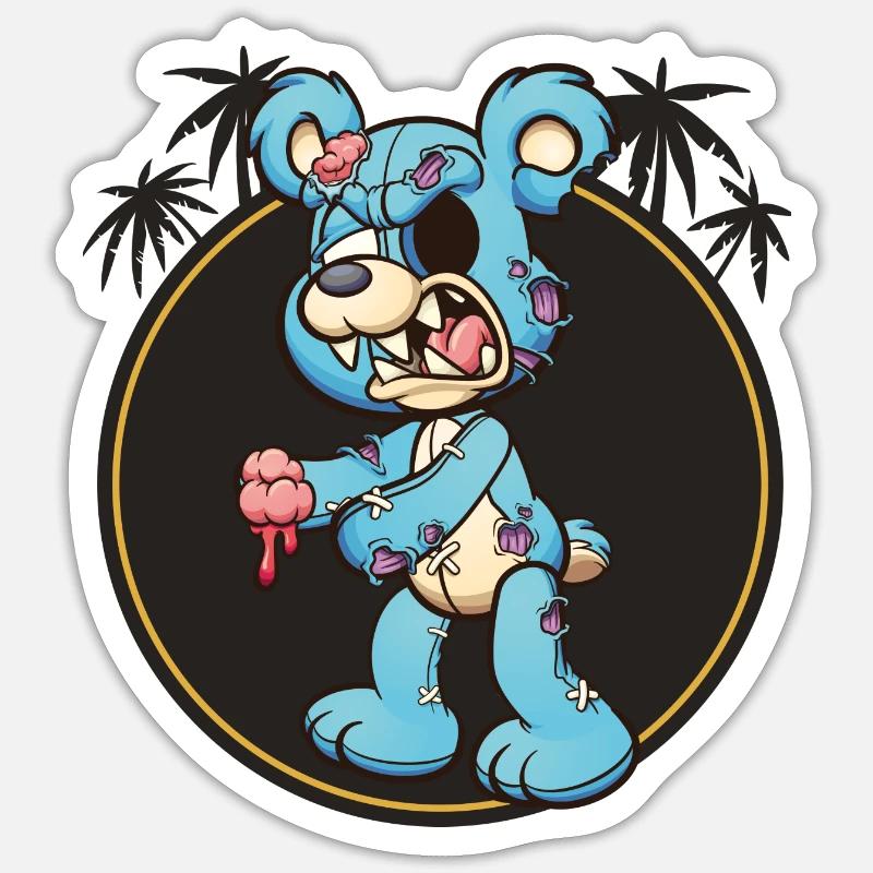 teddy bear evil 07 - Sticker size S (10 x 10 cm) - white matte