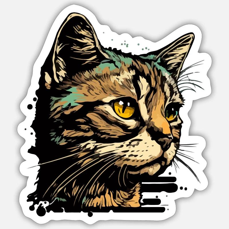 Mimi le chat - Sticker taille S (10 x 10 cm) - blanc mat