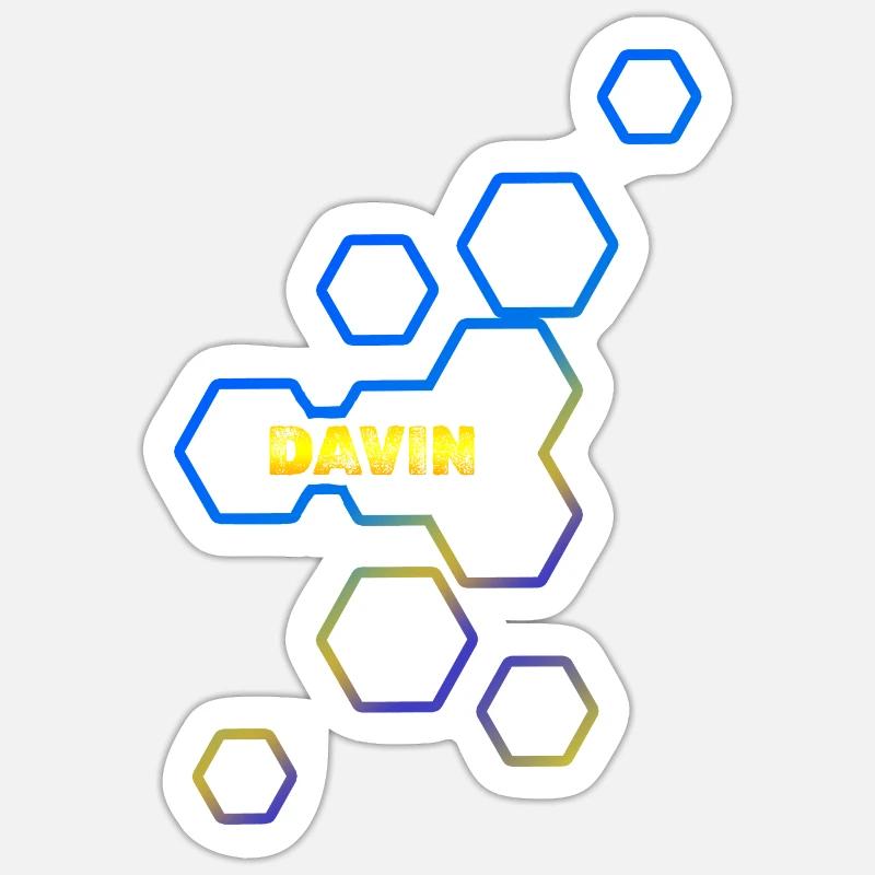 Cadeau Davin - Sticker taille S (10 x 10 cm) - blanc mat
