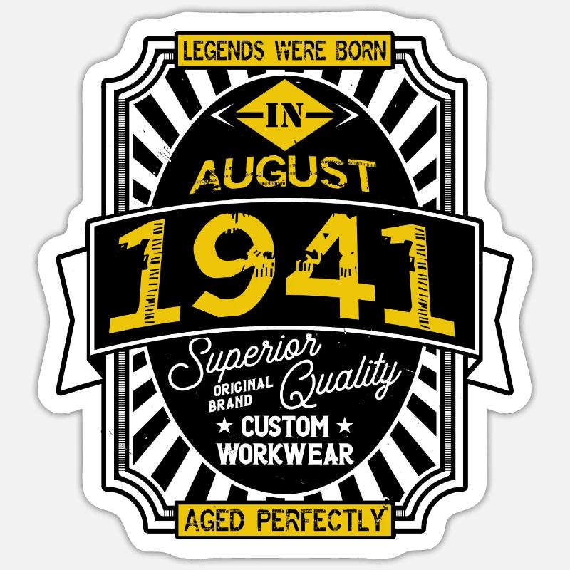 1941 AUGUST - Sticker taille S (10 x 10 cm) - blanc mat