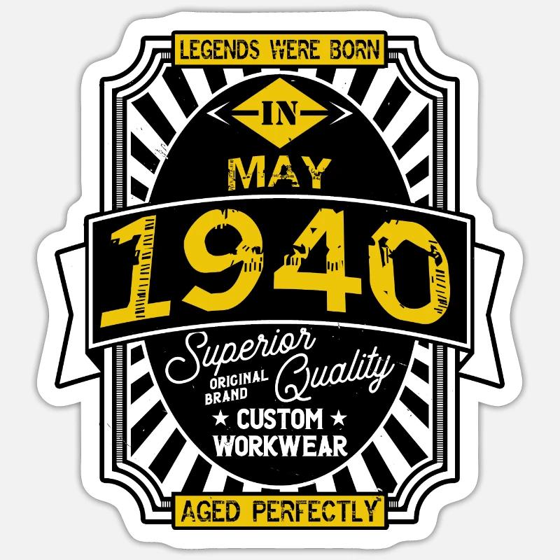 1940 MAY - Sticker taille S (10 x 10 cm) - blanc mat