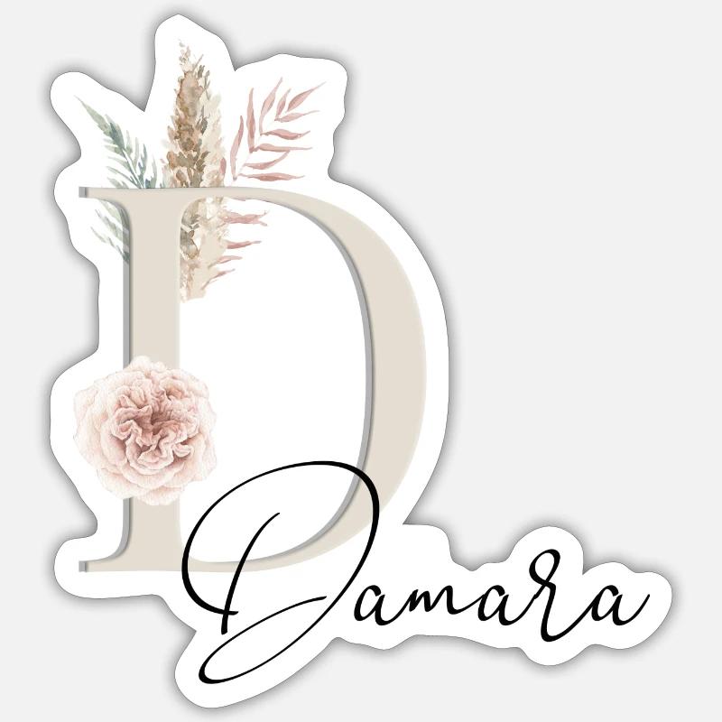 Damara! Nom Boho - Sticker taille S (10 x 10 cm) - blanc mat