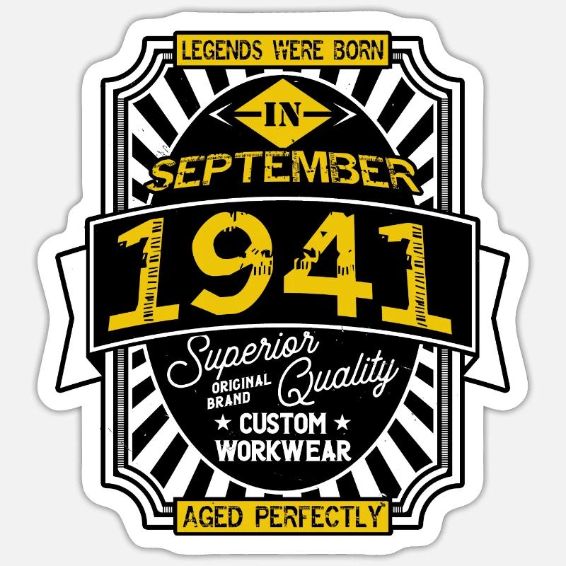 1941 SEPTEMBER - Sticker size S (10 x 10 cm) - white matte