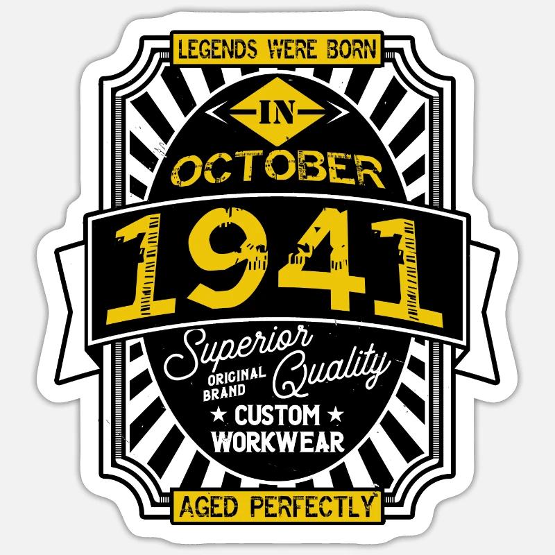 1941 OCTOBER - Sticker size S (10 x 10 cm) - white matte