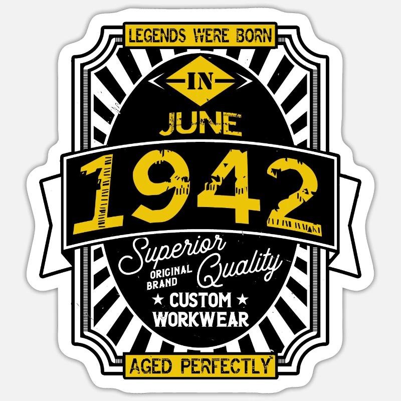 1942 JUNI - Sticker Größe S (10 x 10 cm) - Mattweiß