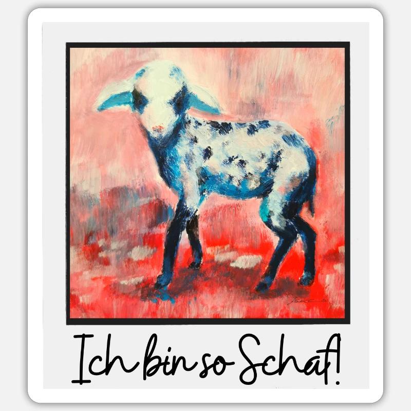 Ich bin so Schaf - Sticker Größe S (10 x 10 cm) - Mattweiß