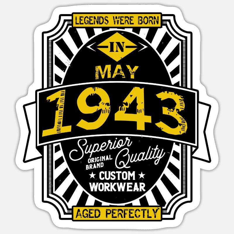 1943 MAY - Sticker size S (10 x 10 cm) - white matte