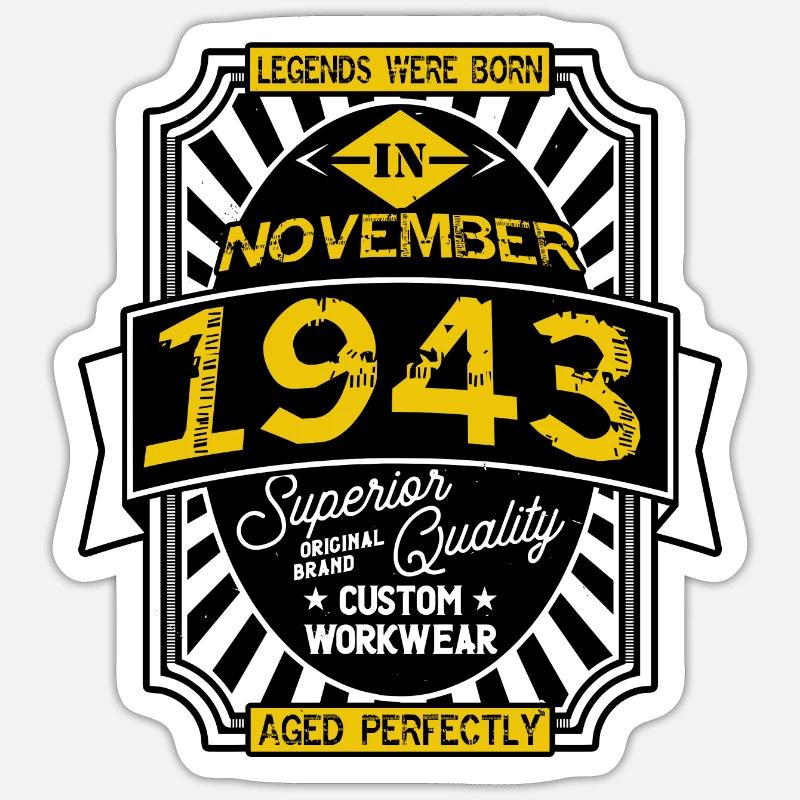 NOVEMBER 1943 - Sticker Größe S (10 x 10 cm) - Mattweiß
