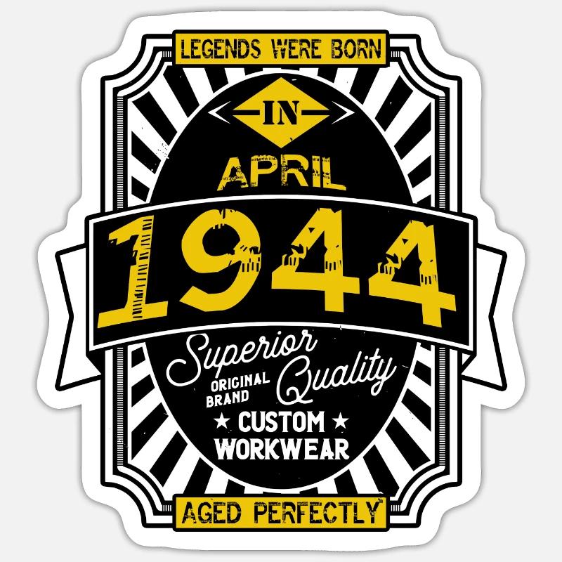 APRIL 1944 - Sticker Größe S (10 x 10 cm) - Mattweiß