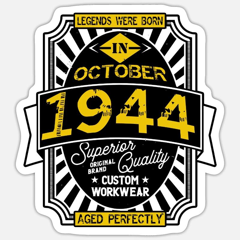 1944 OCTOBER - Sticker size S (10 x 10 cm) - white matte