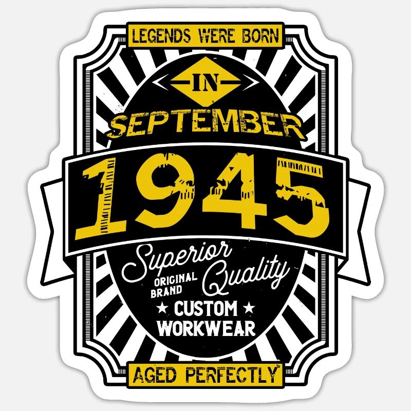 1945 SEPTEMBER - Sticker taille S (10 x 10 cm) - blanc mat
