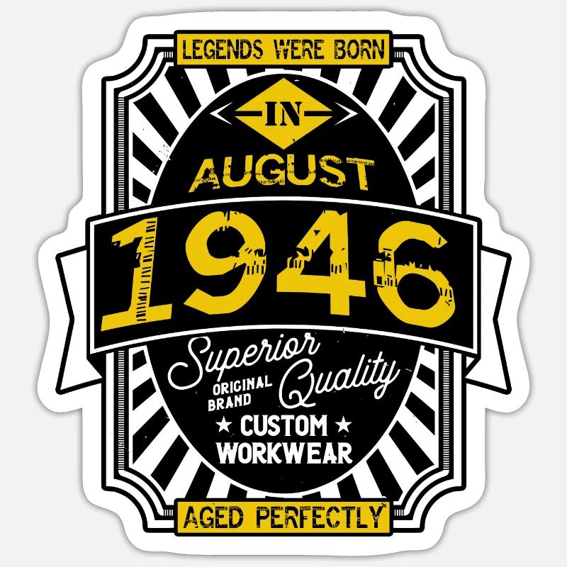 AUGUST 1946 - Sticker Größe S (10 x 10 cm) - Mattweiß