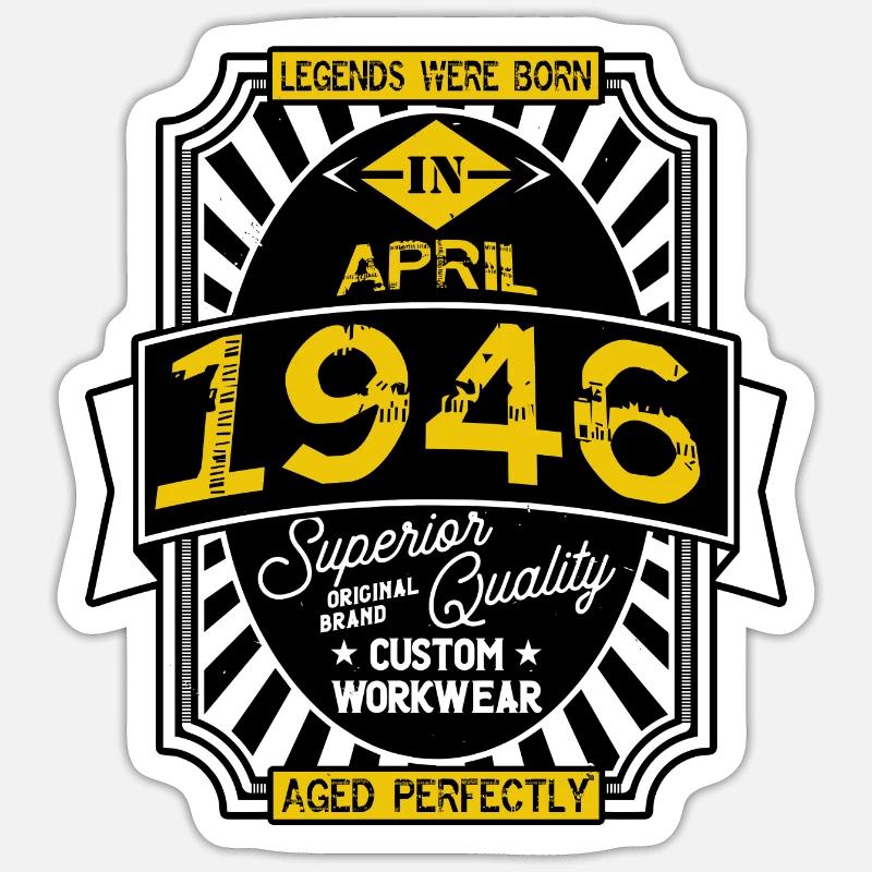 1946 APRIL - Sticker size S (10 x 10 cm) - white matte