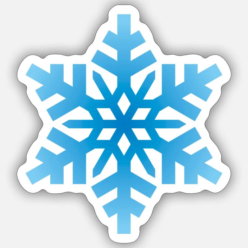 Hellblaue Schneeflocke - Sticker Größe S (10 x 10 cm) - Mattweiß