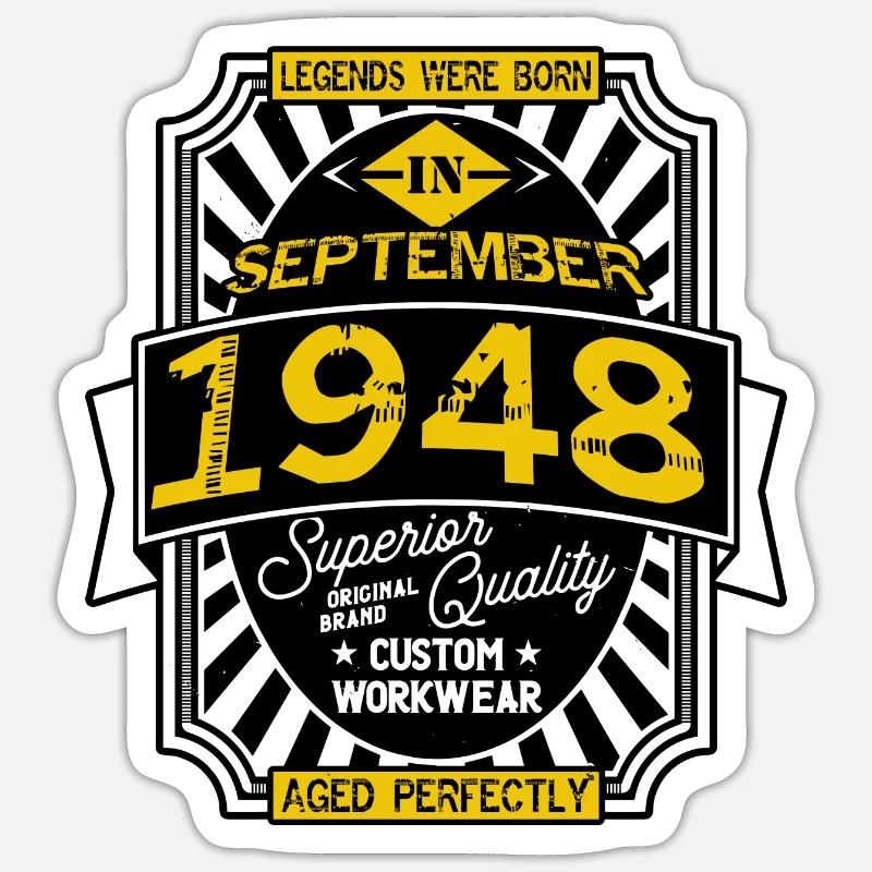 1948 SEPTEMBER - Sticker taille S (10 x 10 cm) - blanc mat