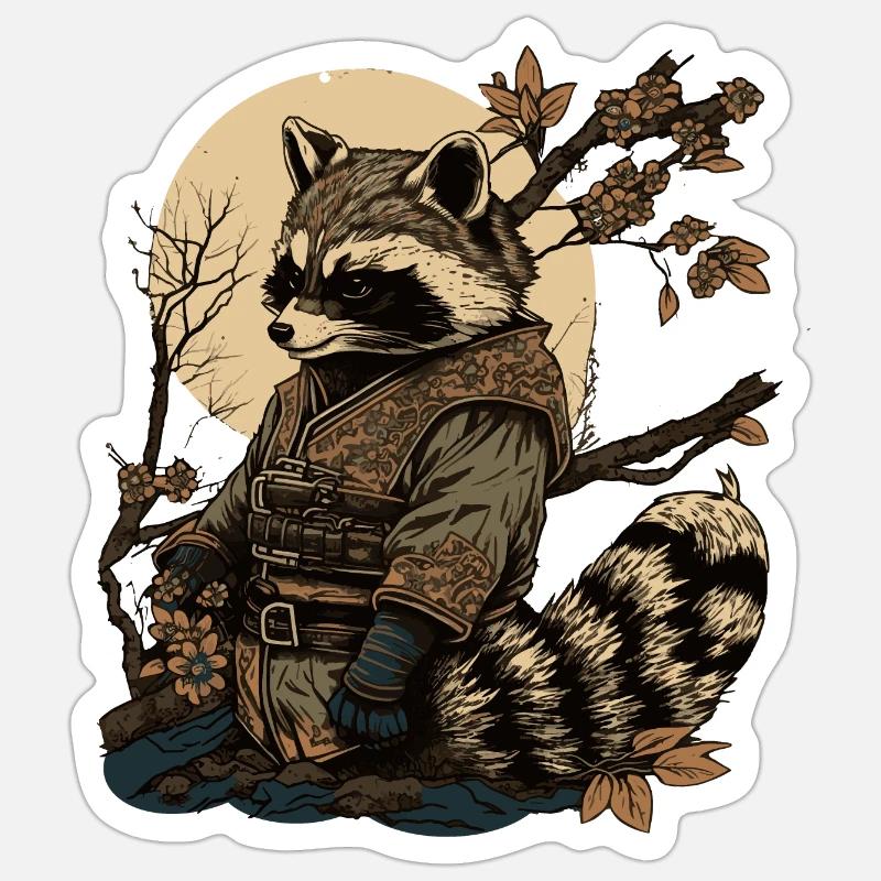Baka Racoon 2 - Sticker size S (10 x 10 cm) - white matte