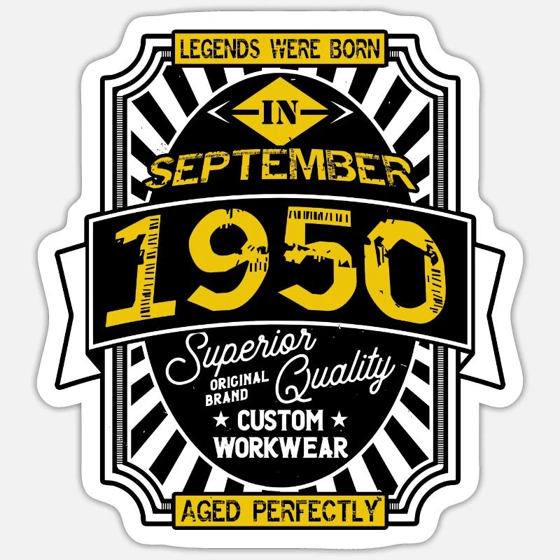 1950 SEPTEMBER - Sticker taille S (10 x 10 cm) - blanc mat