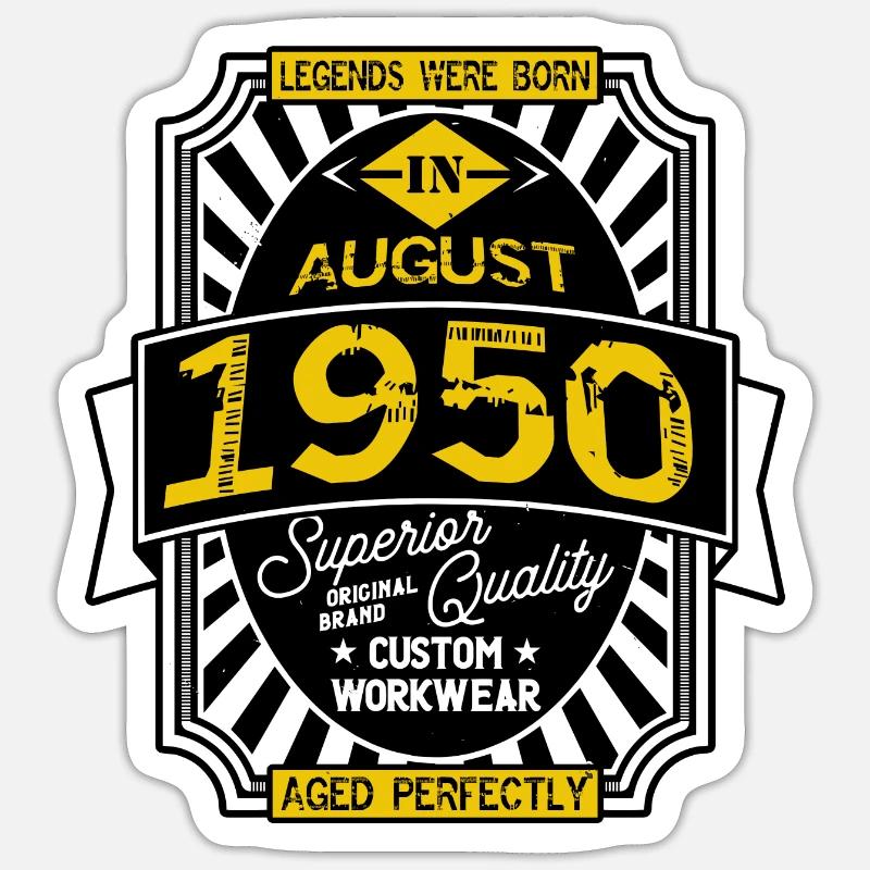1950 AUGUST - Sticker size S (10 x 10 cm) - white matte