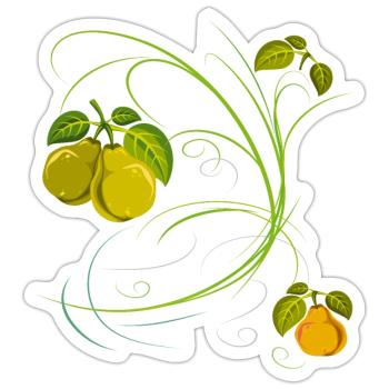 Birne, Obst - Sticker Größe S (10 x 10 cm) - Mattweiß - Vorne