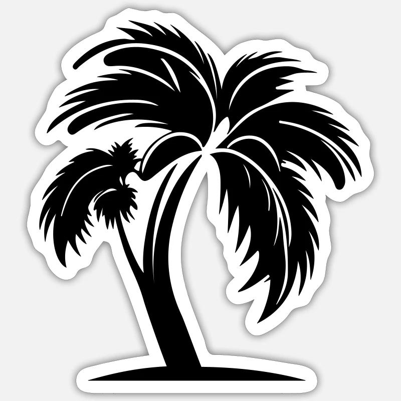 Symbole de Palm Island - Sticker taille S (10 x 10 cm) - blanc mat