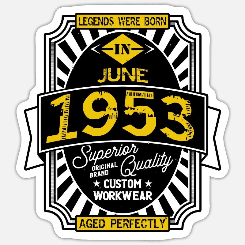 1953 JUNI - Sticker Größe S (10 x 10 cm) - Mattweiß