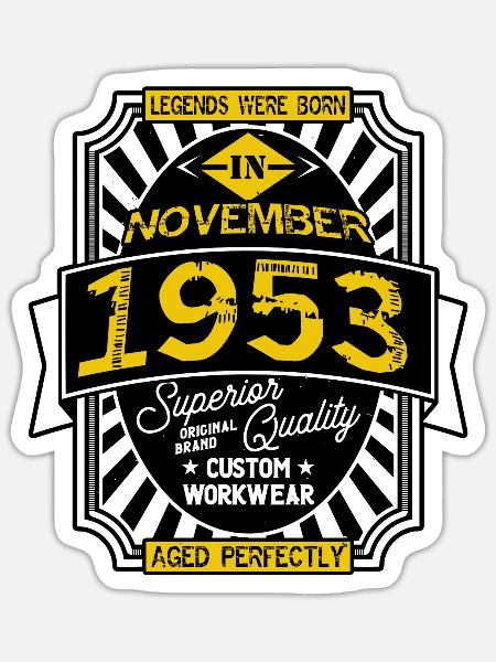 NOVEMBER 1953 - Sticker Größe S (10 x 10 cm) - Mattweiß