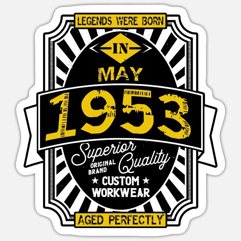 1953 MAY - Sticker size S (10 x 10 cm) - white matte