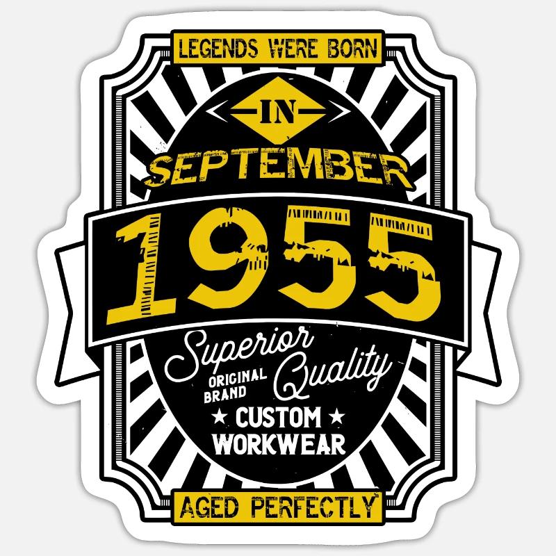 1955 SEPTEMBER - Sticker taille S (10 x 10 cm) - blanc mat