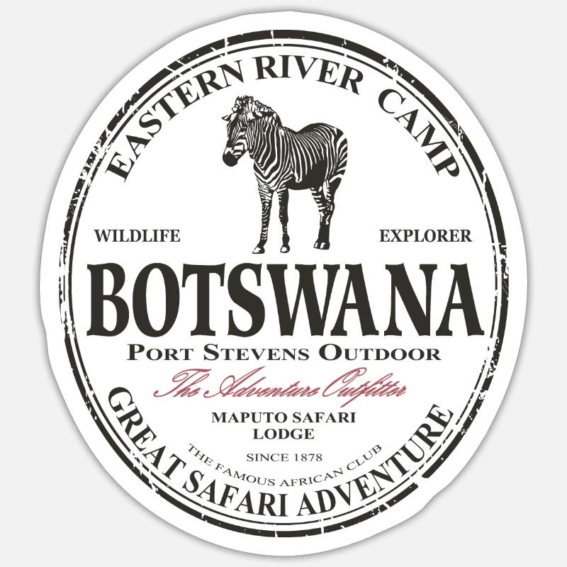 Botswana - Zebra - Sticker Größe S (10 x 10 cm) - Mattweiß