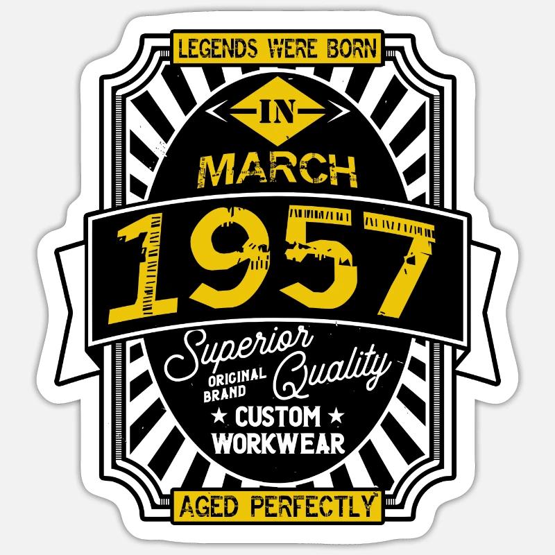 1957 MARCH - Sticker taille S (10 x 10 cm) - blanc mat