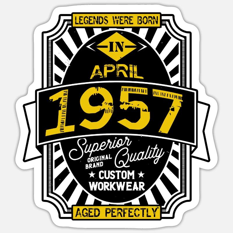 1957 APRIL - Sticker size S (10 x 10 cm) - white matte
