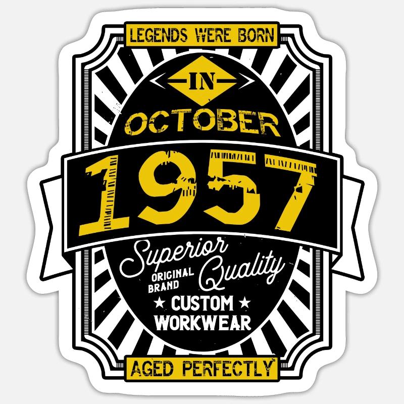 1957 OCTOBER - Sticker size S (10 x 10 cm) - white matte