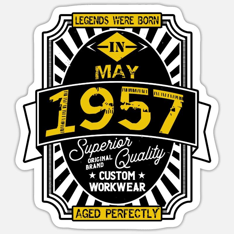 1957 MAY - Sticker taille S (10 x 10 cm) - blanc mat
